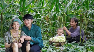 Helping my mother weed the corn garden - cooking for my mentally ill grandmother