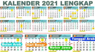 Kalender 2021 Full dengan Peringatan Hari Besar, Hari Jawa, Neton dan Bulan Arab