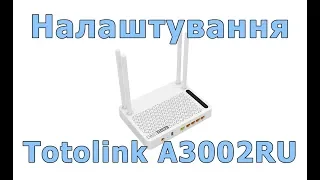 Налаштування маршрутизатора Totolink A3002RU (Wi-Fi роутер)