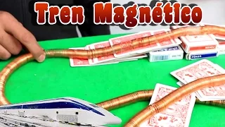 Como hacer un tren magnético casero  │ Experimento │Magnetismo