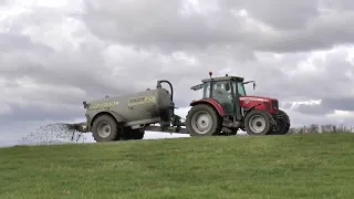 Slurry Spreading MF 5480 Tractor, Major 1700 LGP tanker Spring 2023