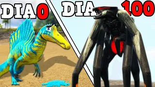 O MENOR E MAIS FEIO DINOSSAURO EVOLUIU PARA O MUTO GIGANTE! 100 DIAS ARK