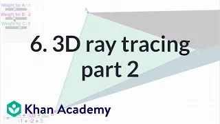 6. 3D ray tracing part 2 | Rendering | Computer animation | Khan Academy