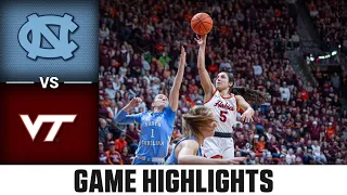 North Carolina vs. Virginia Tech Game Highlights | 2023-24 ACC Women's Basketball