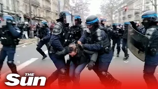 Police clash with protesters against pension reform in France