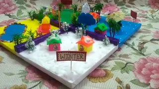 3-d model of seasons -summer,winter,rainy, spring 💙