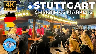 Stuttgart, Germany Christmas Market Walk - 4K 60fps with Immersive Sound & Captions