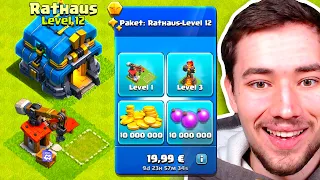 ENDLICH RATHAUS 12! 😍 WERKSTATT und NEUE GEBÄUDE! 10.000€ Clash of Clans Account