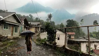 Heavy Rain in the highest Village | Beautiful Countryside on a Mountain Slope | Cool and Calming