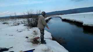 Начало апреля - пора на рыбалку! Теплая речка