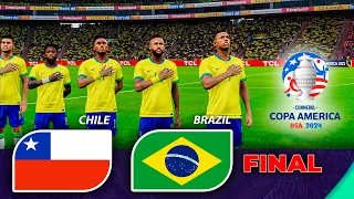 CHILE vs BRAZIL | COPA AMERICA 2024 | FULL MATCH ALL GOALS | PES GAMEPLAY PC [FULL HD]