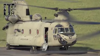 Us Army Aviation Test ,Boeing CH 47 Chinook and AH64 Apache , Nancy airport.