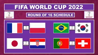 FIFA WORLD CUP 2022 ROUND 16 Schedule | World Cup Round 16 | Fixtures World Cup Today