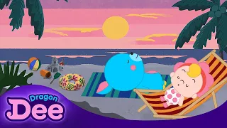 🏖️ Sleep by the Beach 🏝️| Calming Ocean Sounds 🌊 | Sleep Music | Dragon Dee Bedtime Lullaby for Kids