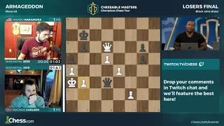 Armageddon Magnus Carlsen VS Hikaru Nakamura Chessable Masters 2023 Day 4 CCT