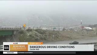 Cajon Pass driving conditions worsening by the hour