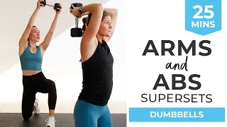 25-Minute Arms + Abs Workout With Weights (SUPERSETS)