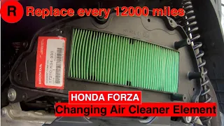 [Honda Forza 300 ABS] How to Changing Air Cleaner Element