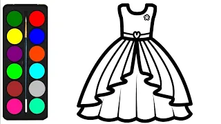 Beautiful princess 👗 Dress Drawing for Kids and Toddlers || cute Girl 👗 Step by Step@Shapeoholic1
