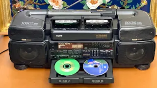 Siêu đài Radio Cassette CD Bò rừng Sanyo PH-WCD950 Sub Bass hàng sưu tầm  LH: 077.202.0010