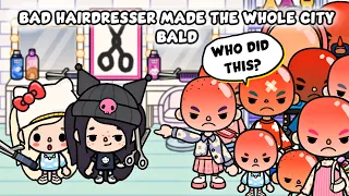 Bad Hairdresser Made The Whole City Bald | Toca Life Story / Toca Boca