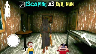 Evil Nun Banke Kiya Car Escape | Escaping As Evil Nun With Shinchan Nobita & Friends In Granny