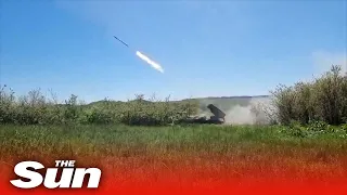 Ukraine military fires rockets at Russian enemy targets