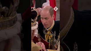 Prince William kisses King Charles during oath of allegiance | Coronation ceremony
