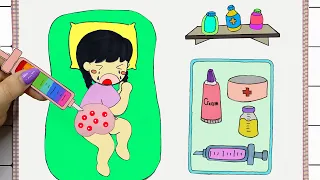 【🐾paper diy🐾】 POP THE PIMPLES - Care Tips For Girls,Baby Girl has pimples | Bong Paper Diy Craft