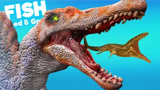 *NEW* SPINOSAURUS vs. PREHISTORIC PROGNATHODON! | Feed & Grow Fish