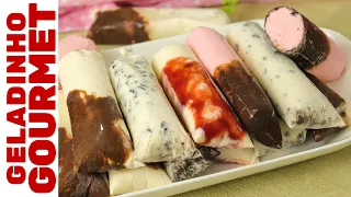 GELADINHO GOURMET: 4 SABORES COM APENAS 1 BASE! | Venda muito no verão!