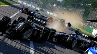 F1 REALISTIC CRASHES in 1998 - 2000