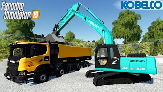 Farming Simulator 19 - KOBELCO SK210 Excavator Digging Ballast In A Quarry