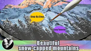 Beautiful snow mountain landscape painting｜Painting Tutorial for beginners｜ Easy Tutorial