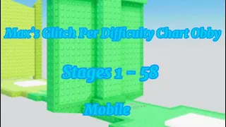 Max’s Glitch Per Difficulty Chart Obby | Mobile | Stages 1 - 58