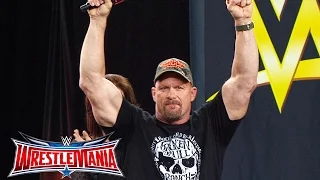 “Stone Cold” Steve Austin enters AT&T Stadium: WrestleMania On-Sale Party, November 5, 2015