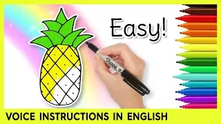 How to Draw a PINEAPPLE! Drawing Lessons for Kids