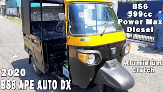 BS6 Piaggio Ape Auto DX,599cc Power Max diesel engine,5-speed gearbox, Price 2.2 Lakhs, Mileage 36Km