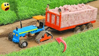 diy mini tractor trolley bricks loading | science project | @MiniCreative1  | keepvilla