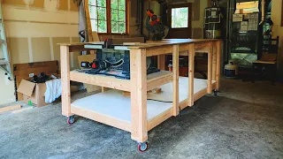 Making the ultimate mobile table and miter saw workbench (w/ subtitles)