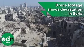 Drone footage shows extent of devastation in Syria