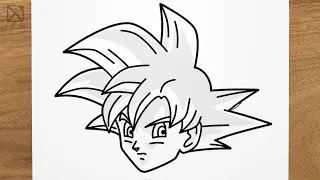 How to draw  GOKU super saiyan god (Dragon Ball Super) step by step, EASY