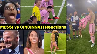 Crazy reaction to Messi assists and penalty shootout vs Cincinnati - Beckham, Antonela reactions