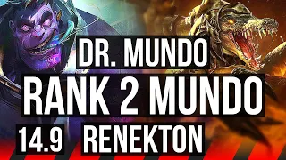 DR. MUNDO vs RENEKTON (TOP) | Rank 2 Mundo | BR Challenger | 14.9