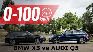 2019 Audi Q5 50 TDI vs BMW X3 xDrive30d: 0-100km/h & engine sound