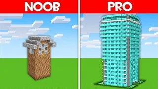 Minecraft Battle: TALLEST SKYSCRAPER BUILD CHALLENGE - NOOB vs PRO vs HACKER vs GOD in Minecraft!