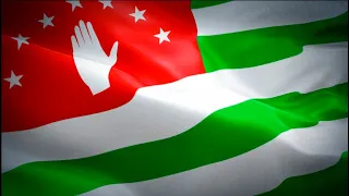 Abkhazian flag video waving in wind. Realistic Sukhumi Flag background. Abkhazia flag Full HD