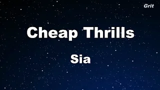 Cheap Thrills - Sia Karaoke 【With Guide Melody】 Instrumental