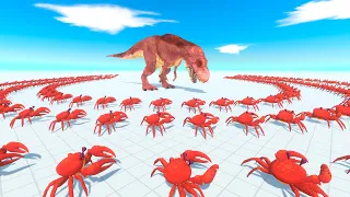 Red Crab Buffet Party - Which Dinosaur Hunted The Most Crabs | Animal Revolt Battle Simulator