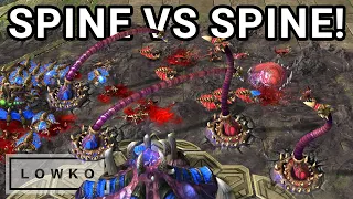 StarCraft 2: Elazer counters Bly's SPINE RUSH with a SPINE RUSH!